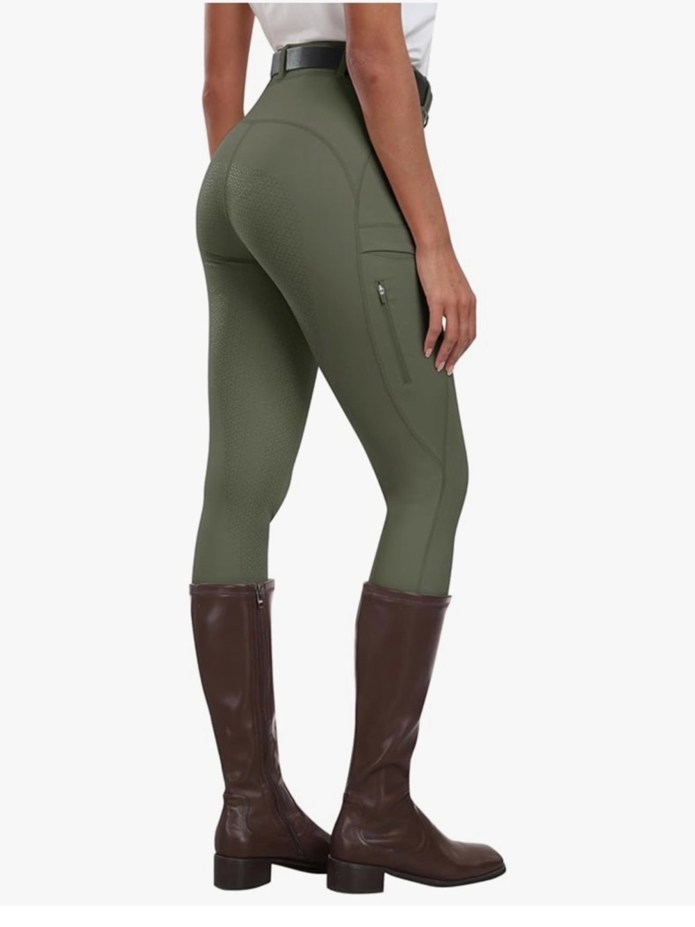 Silicone Full Seat Horse Riding Pants Zipper Pockets Equestriani Riding Tights - Picture 3 of 8